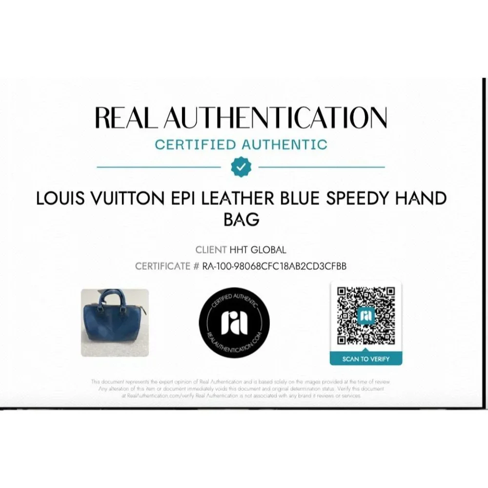 Vintage Louis Vuitton Toledo Blue Epi Leather Speedy 25 Handbag France Auth - Picture 2 of 16